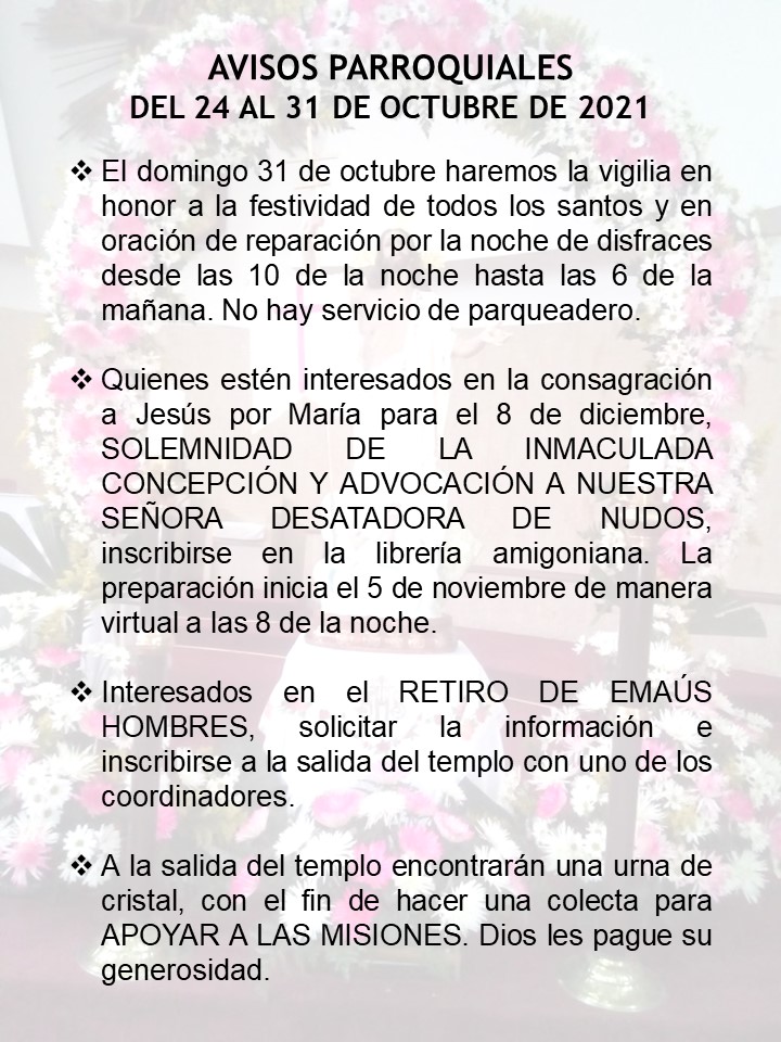 Avisos parroquiales