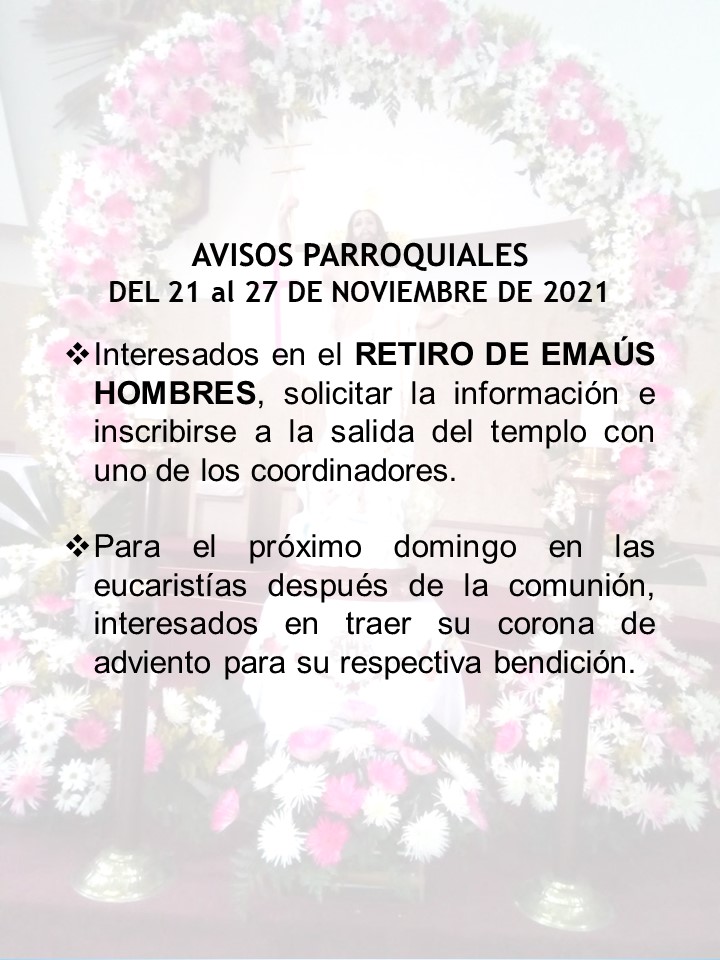 Avisos parroquiales