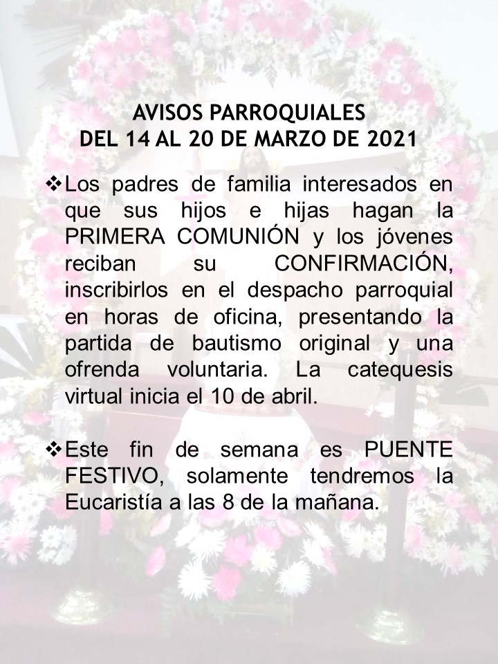 Avisos parroquiales